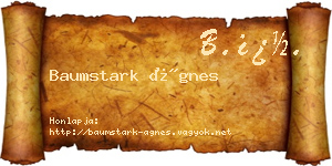 Baumstark Ágnes névjegykártya